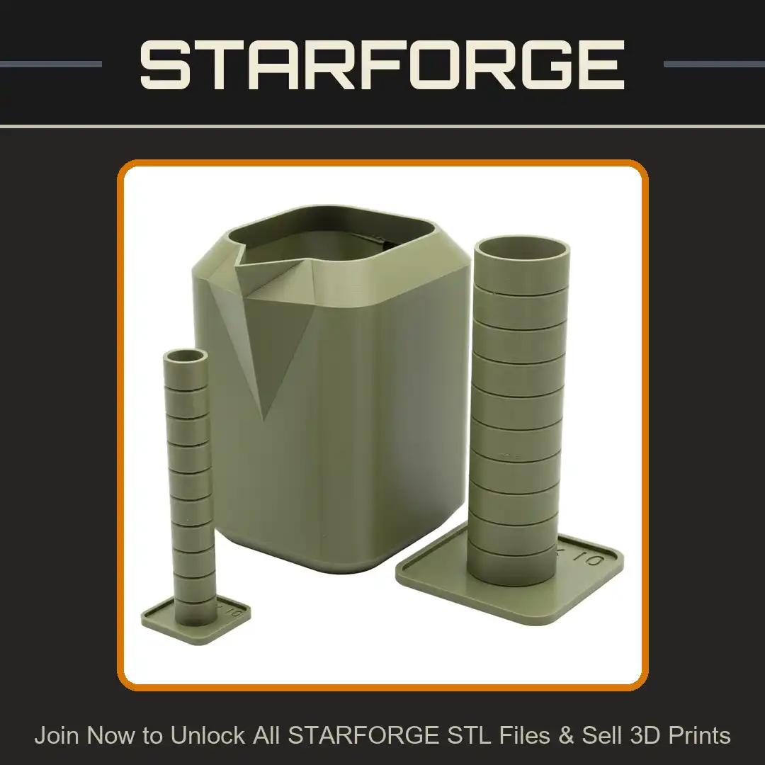 Faceted Spouted Pitcher Beaker Graduated Measuring Cylinder Tower Number 10 Square Base - View 1 of 4