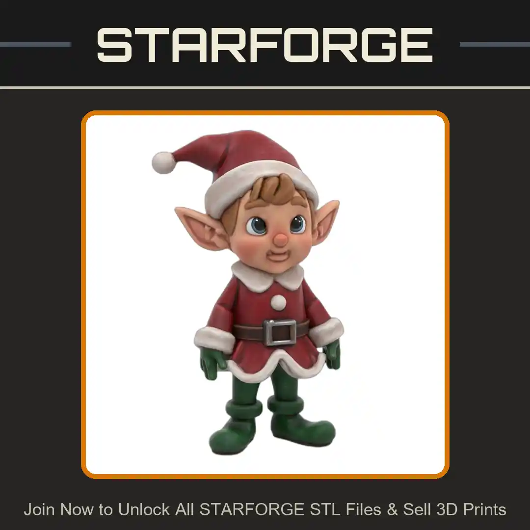 Fairy Garden Cute Elf Figurine with Holiday Outfit - 3D Printable STL File