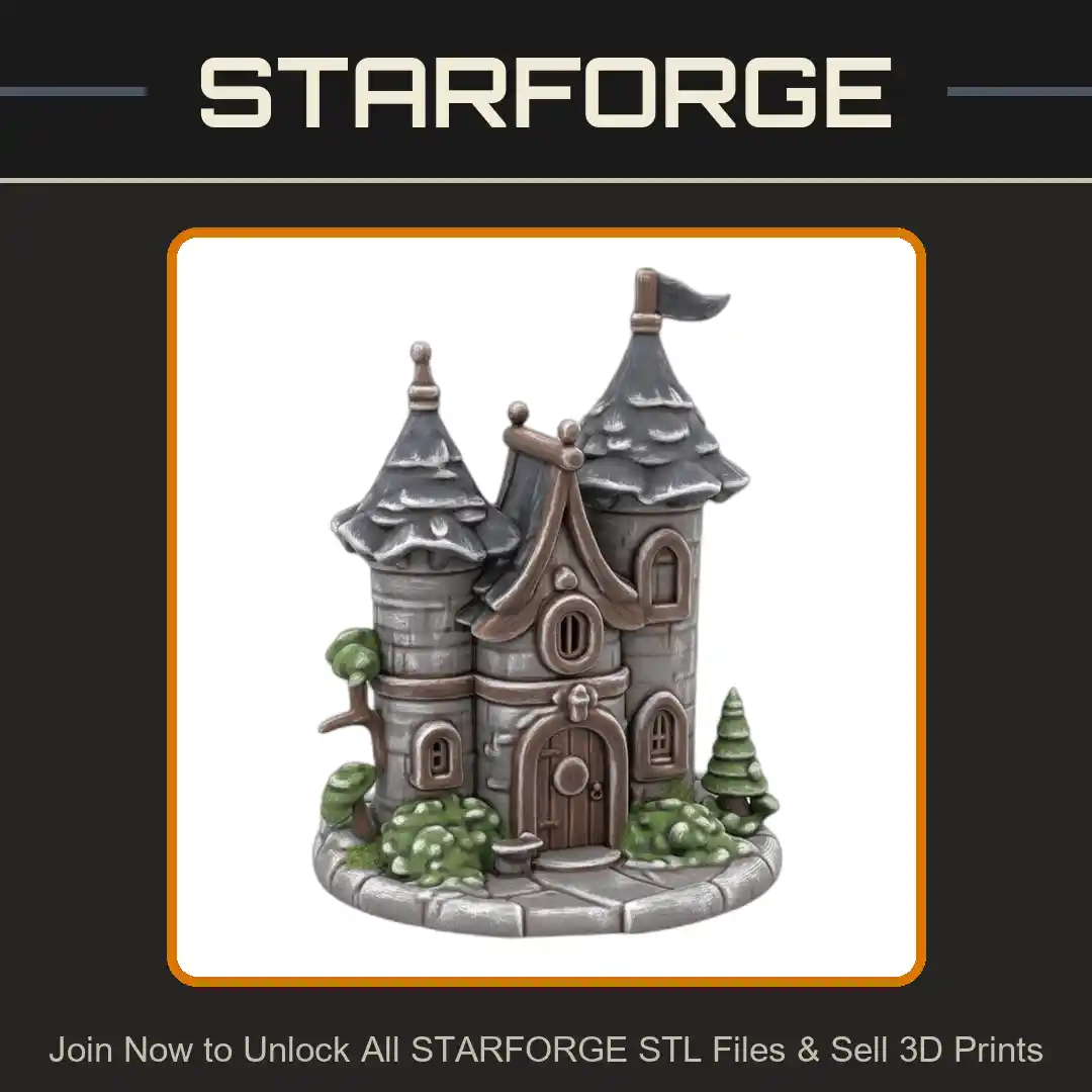 Fairy Garden Enchanted Castle with Snow-Covered Towers - 3D Printable STL File