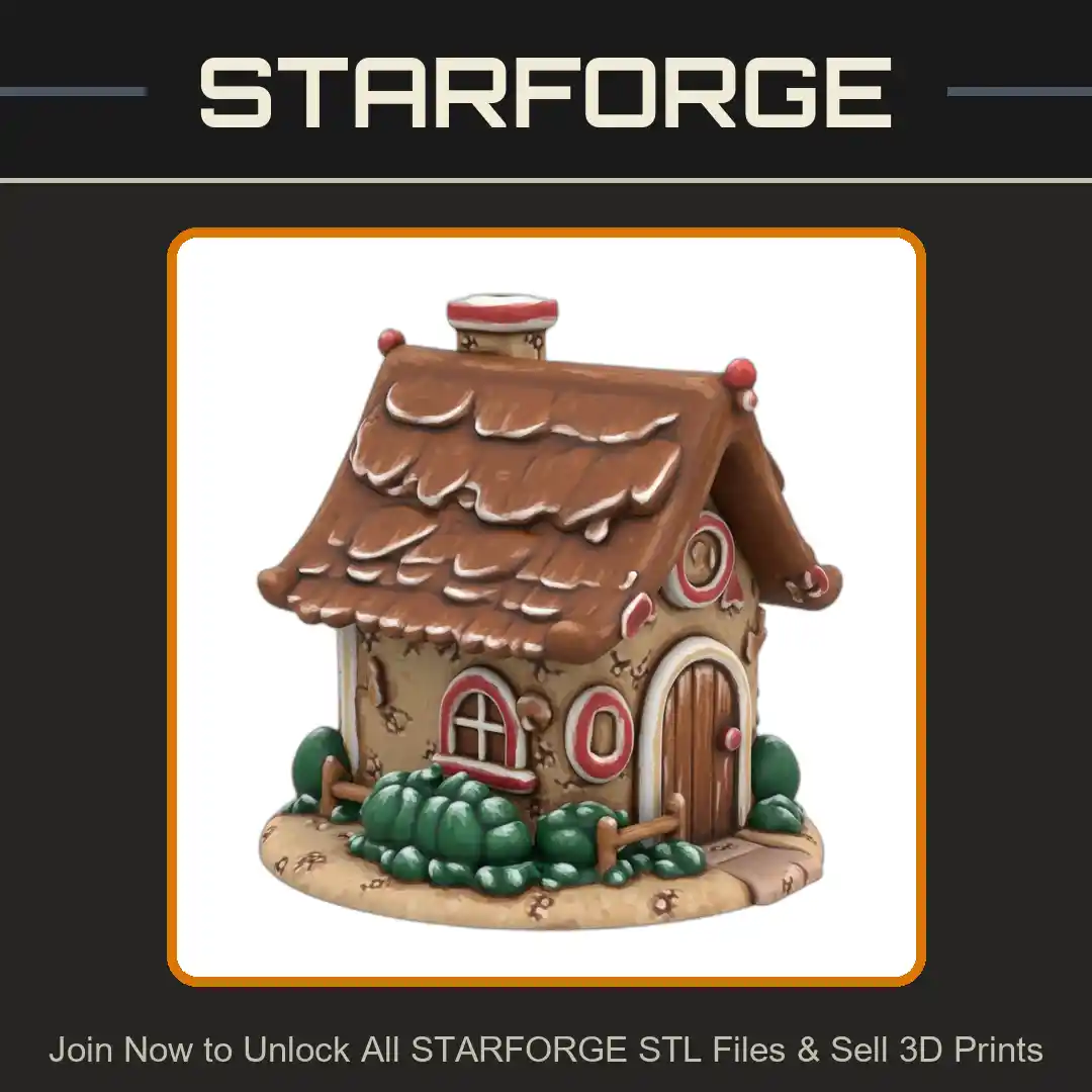 Fairy Garden Enchanted Cottage with Leafy Roof and Chimney - 3D Printable STL File