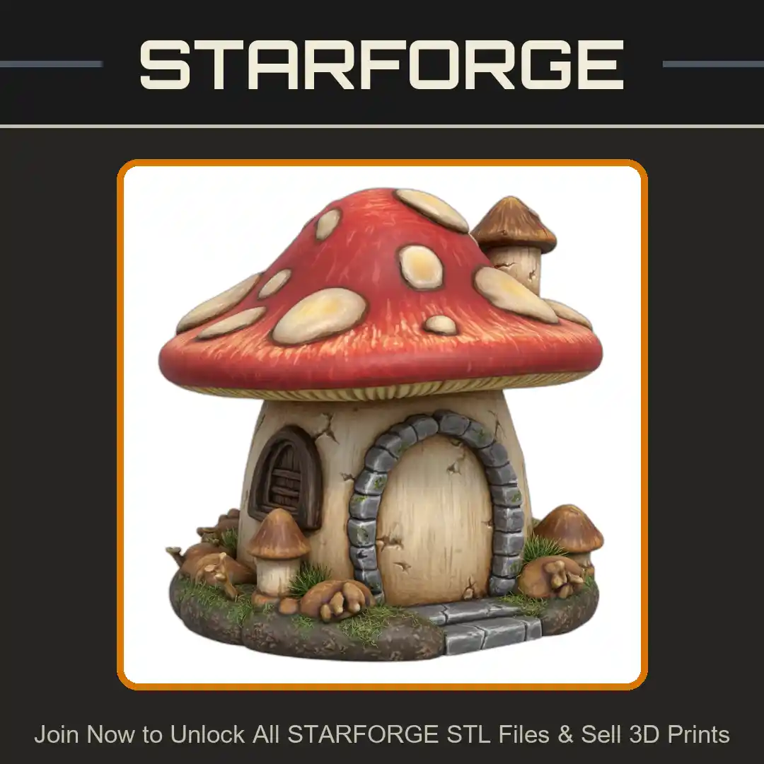 Fairy Garden Enchanted Mushroom House for Miniature Scenes - 3D Printable STL File