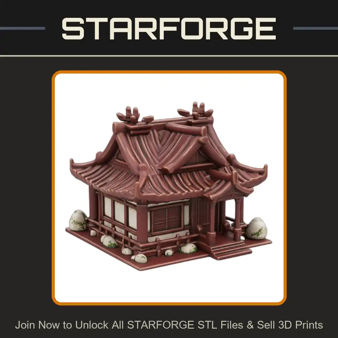 Fairy Garden Tranquil Zen Pagoda House with Stone Accents - 3D Printable STL File