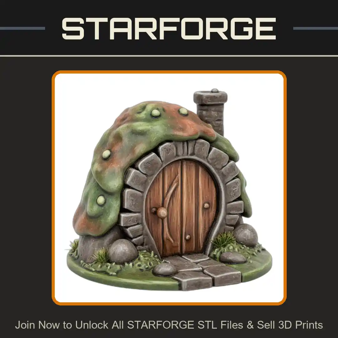 Fairy Garden Whimsical Hobbit House with Stone Path - 3D Printable STL File