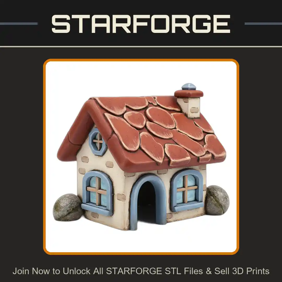 Fairy Tale Cottage Themed Pet Hide for Small Animals - 3D Printable STL File
