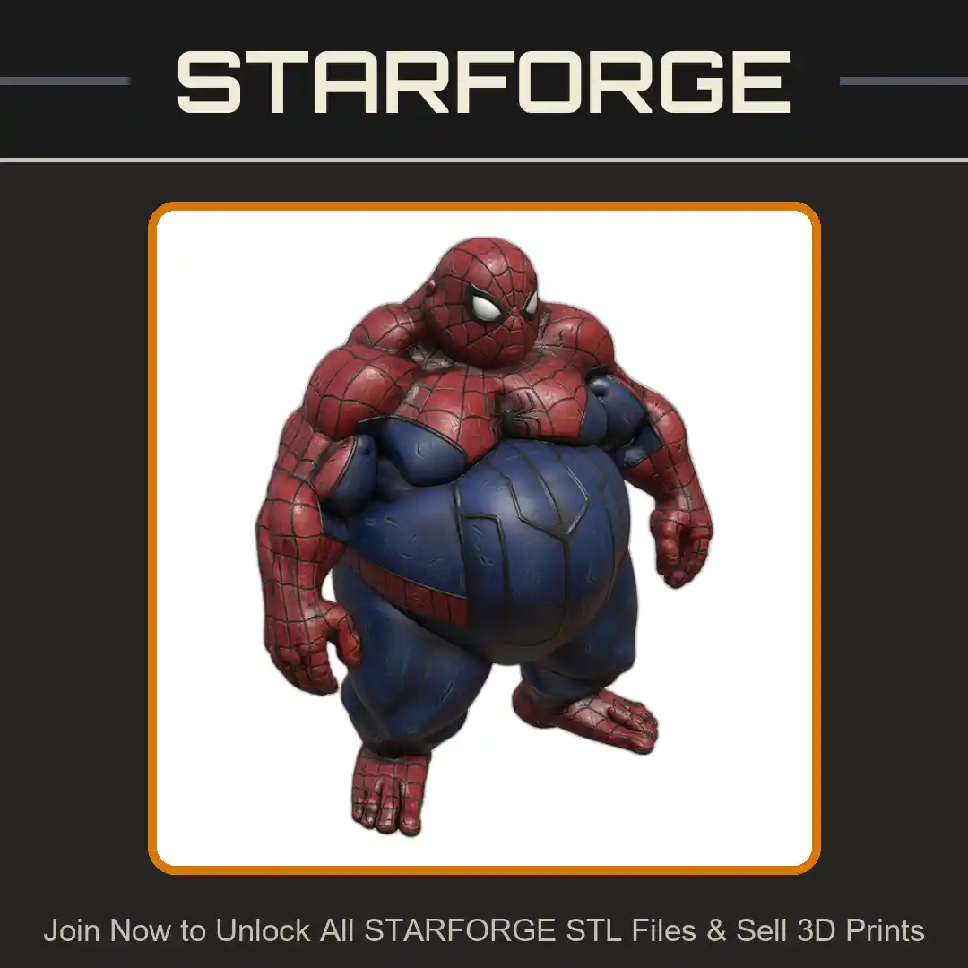 Fat Superhero Parody Figurine Comedic Spoof Design - 3D Printable STL File