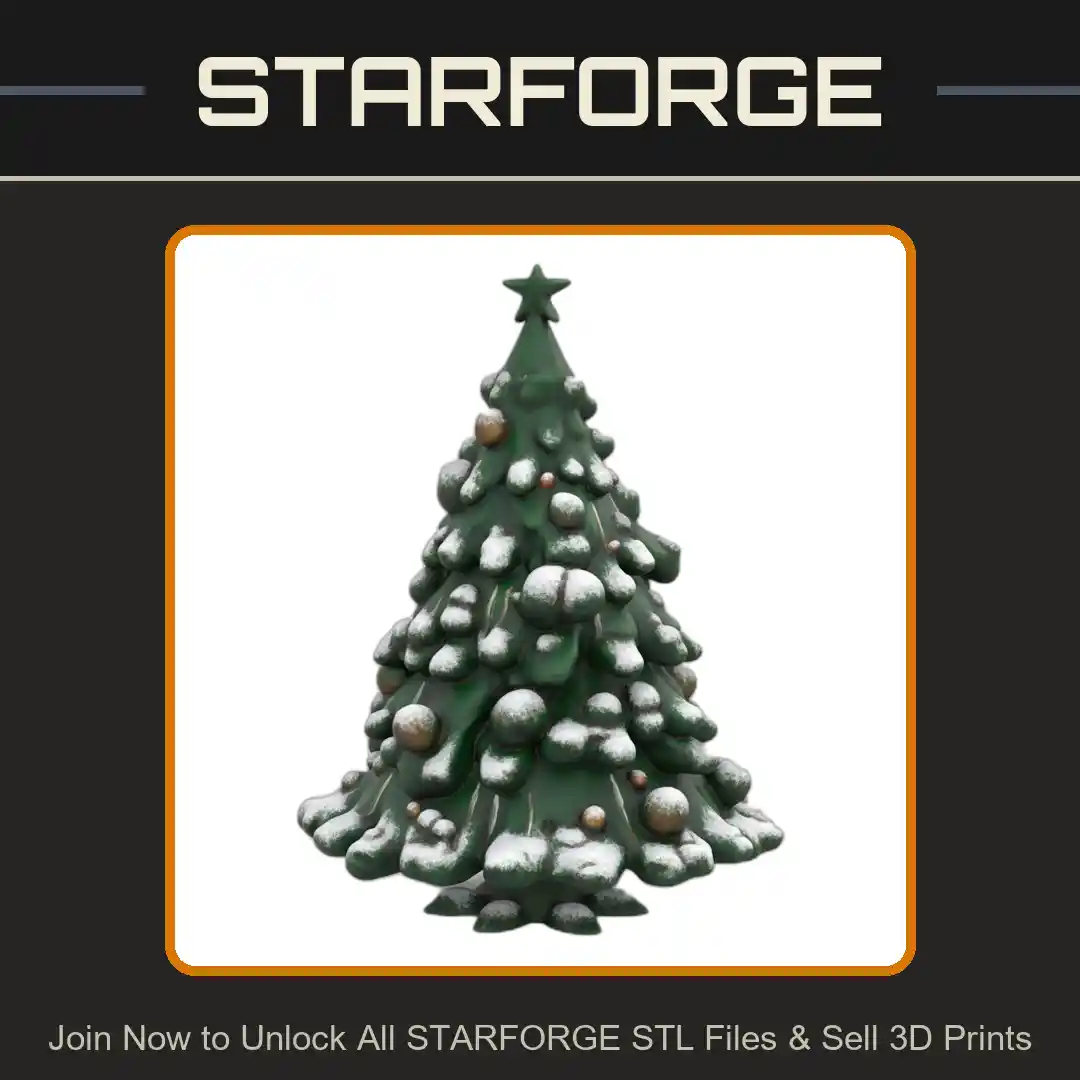 Festive Snow-Laden Christmas Tree for Holiday Decor - 3D Printable STL File