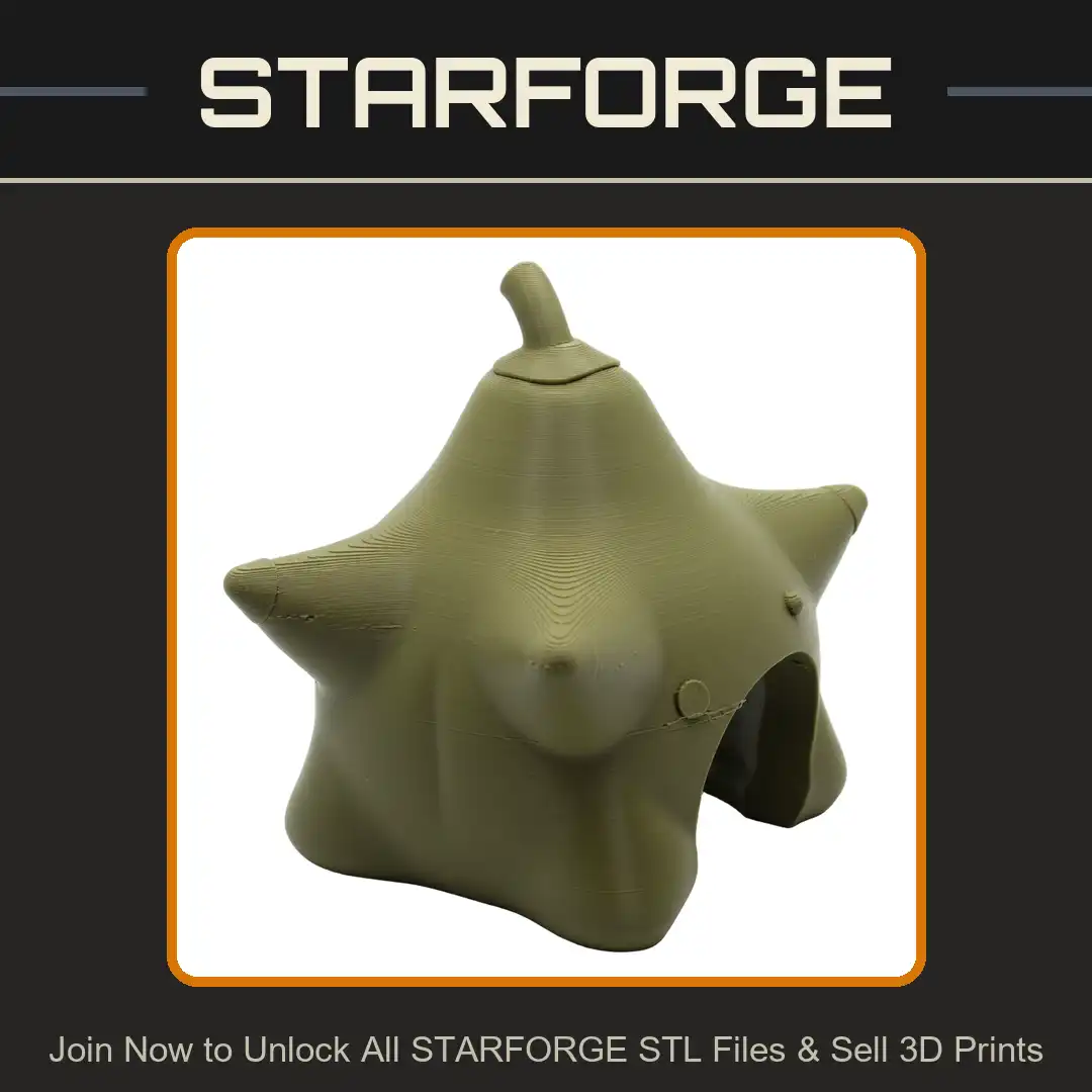 Five Pointed Spiked Starfish Star Helmet Mask Shell Stem Stalk Horned Hollow Opening - View 1 of 2