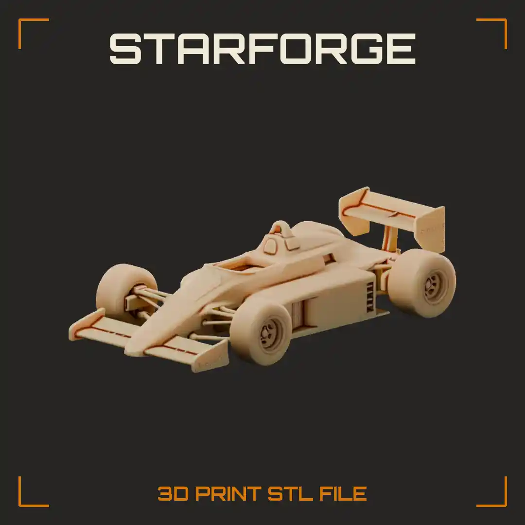Flat Wedge Open Wheel Racer With Turbo Engine Side Pods And Wide Rear Wing