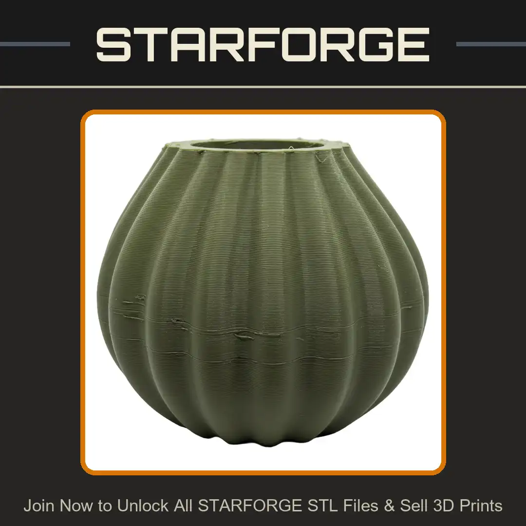 Fluted Ribbed Bulbous Vase Modern Minimalist Planter Scalloped Pot Ridged Vessel - View 1 of 2