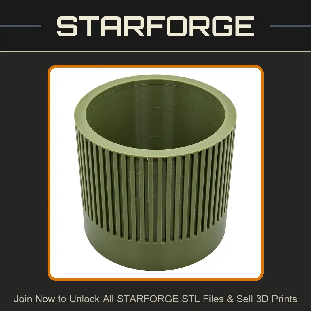 Fluted Ribbed Cylinder Planter Pot Modern Minimalist Architectural Grooved Round Vessel - View 1 of 2