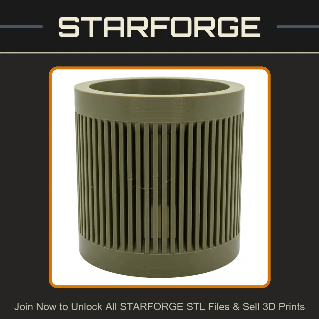 Fluted Ribbed Vertical Slat Cylinder Column Modern Geometric Industrial Planter Vented - View 1 of 2