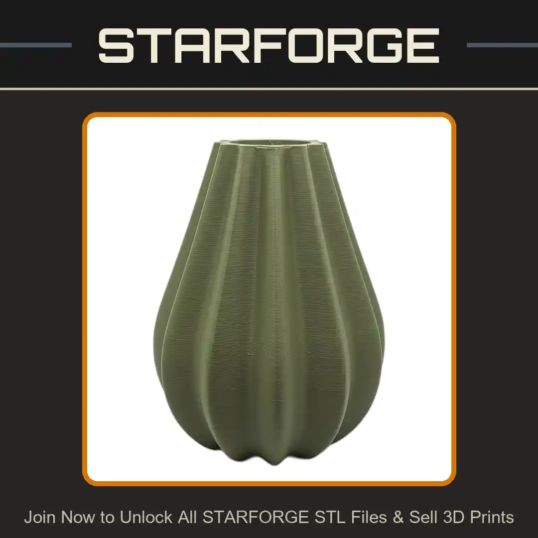 Fluted Vase Shape Smooth Curved Surface Matte Finish Planter Plant Pot - 3D Printable STL File