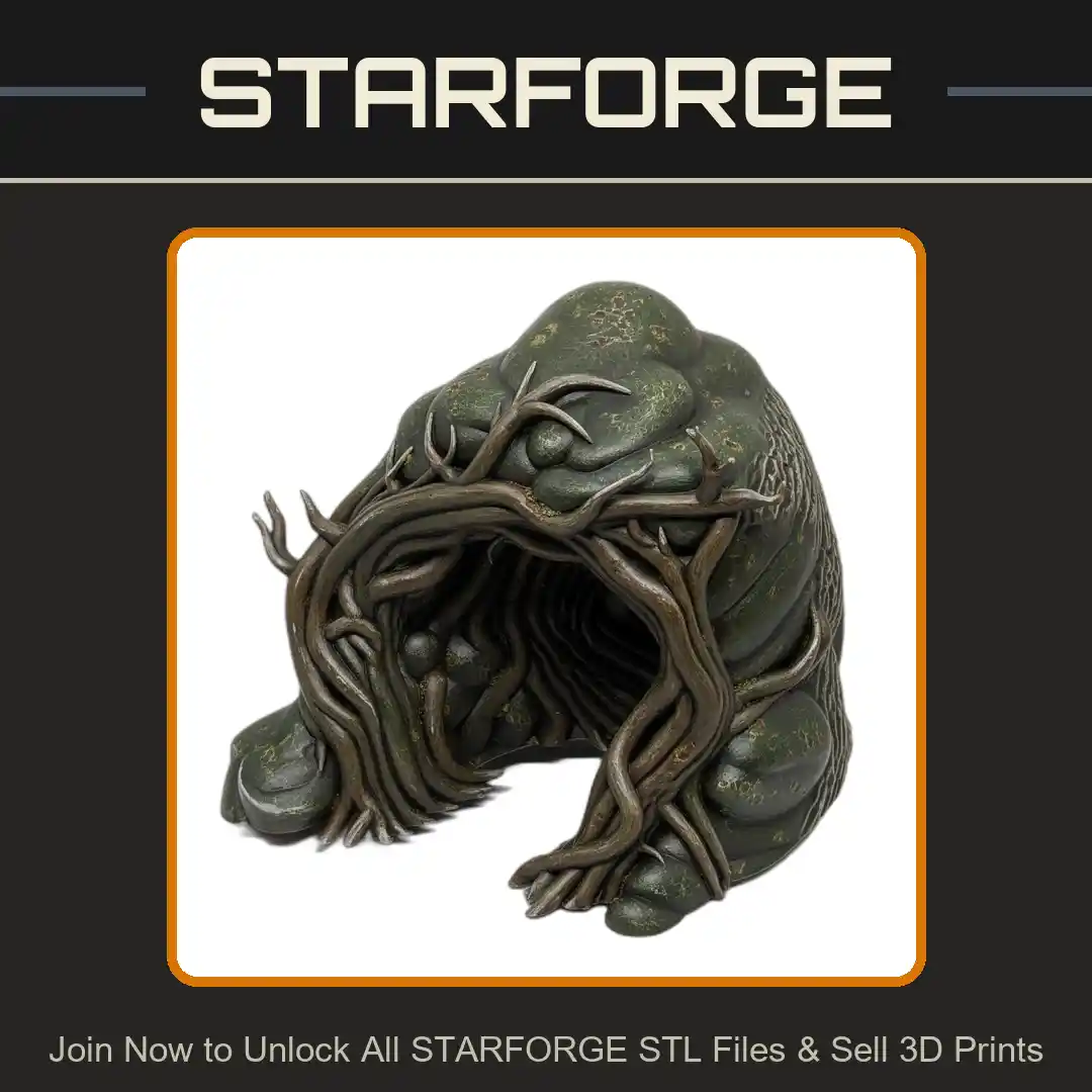 Forest Creature Den Gnarled Branches Textured Surface Organic Form Reptile Fish Tank - 3D Printable STL File