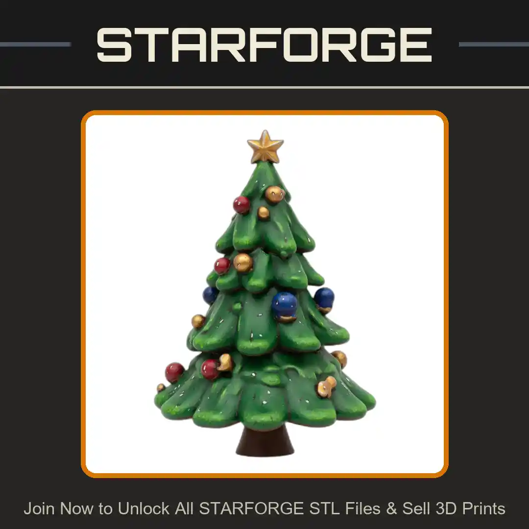 Frosted Christmas Tree with Star for Festive Decor - 3D Printable STL File