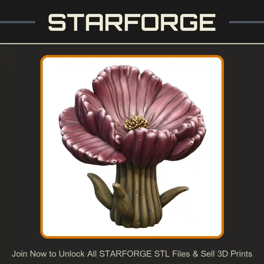 Futuristic Flower Shaped Reptile Terrarium Decorations - 3D Printable STL File