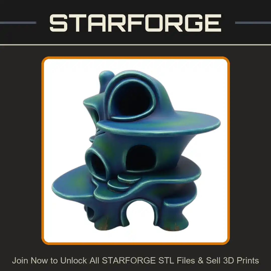 Futuristic Organic Cave Structure Smooth Curved Entrances Multiple Levels Reptile Fish Tank - 3D Printable STL File