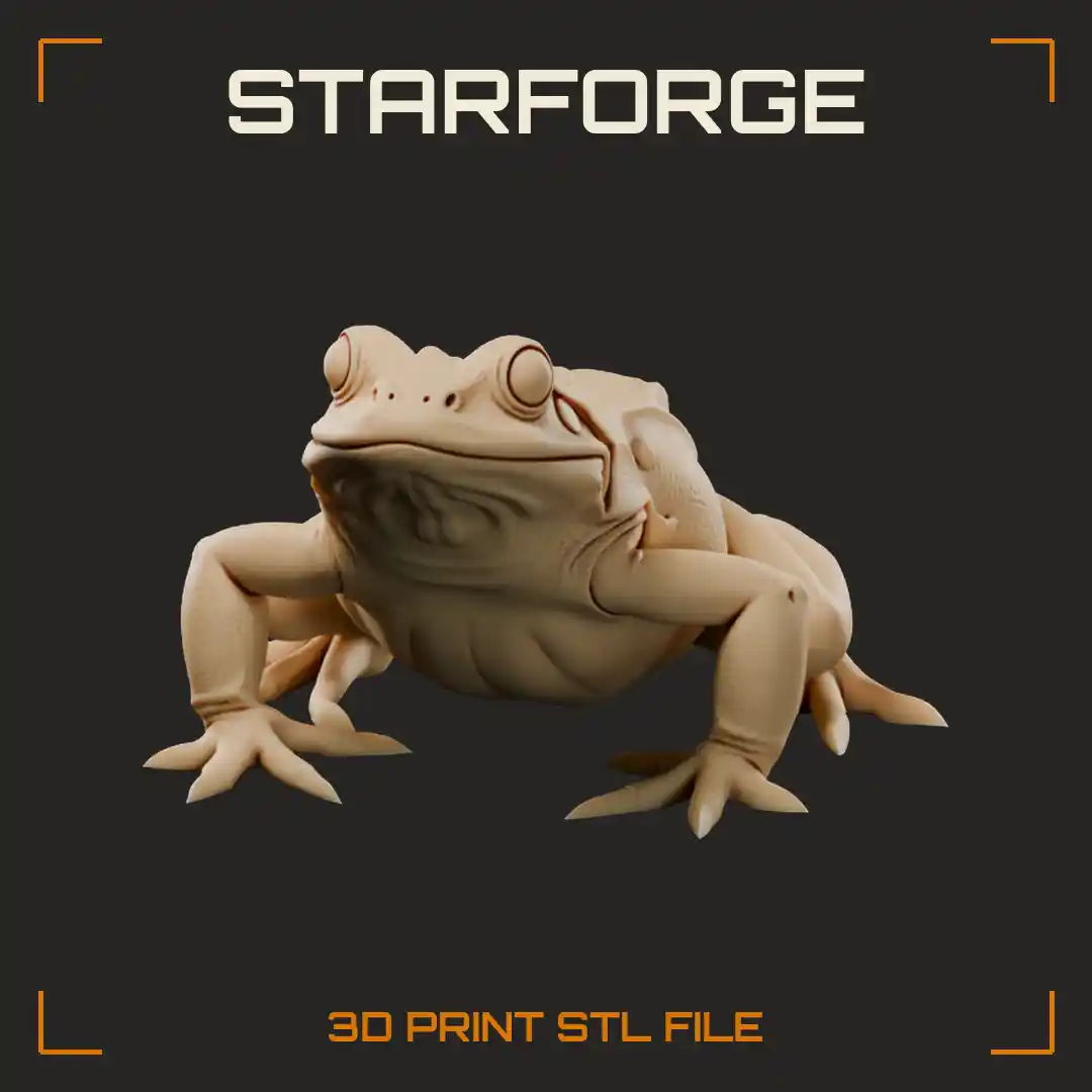Gaping-Mouthed Giant Swamp Frog with Ridged Back Plates and Studded Spine - 3D Printable STL File