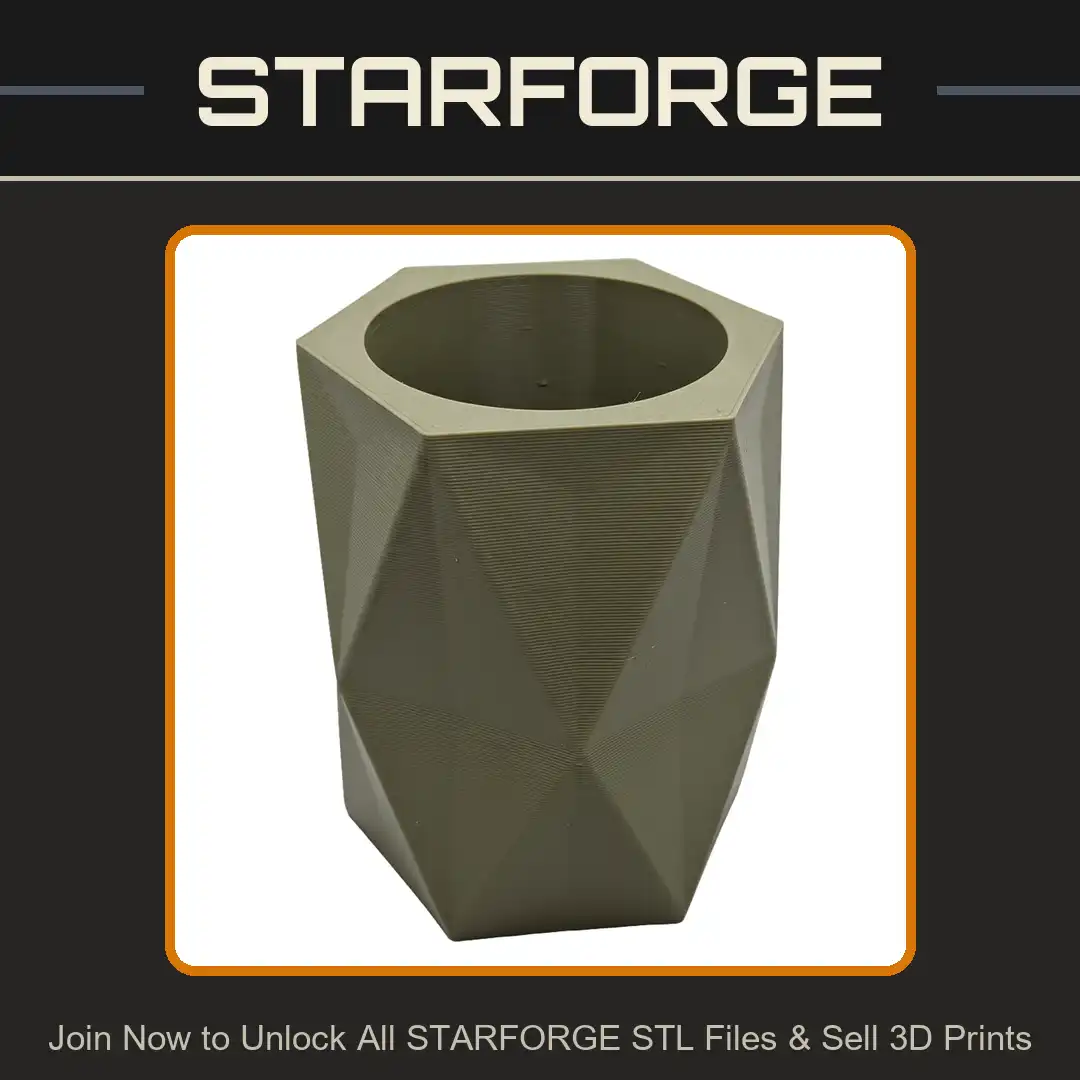 Geometric Faceted Hexagon Planter Vase Succulent Pot Pencil Holder Pen Cup Desk Organizer - View 1 of 2