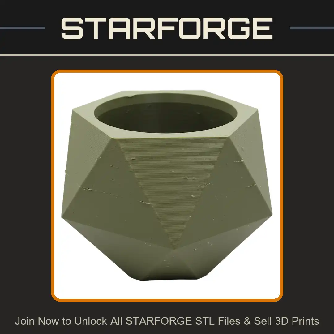 Geometric Faceted Hexagonal Planter Pot Low Poly Modern Triangular Concrete Succulent Vase Vessel - View 1 of 2