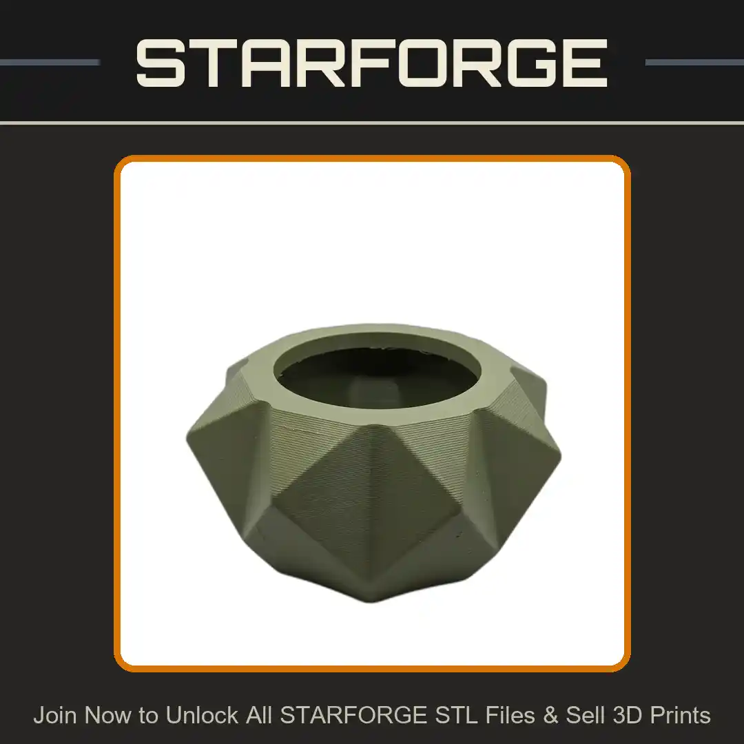 Geometric Faceted Modern Minimalist Design Planter Plant Pot - 3D Printable STL File