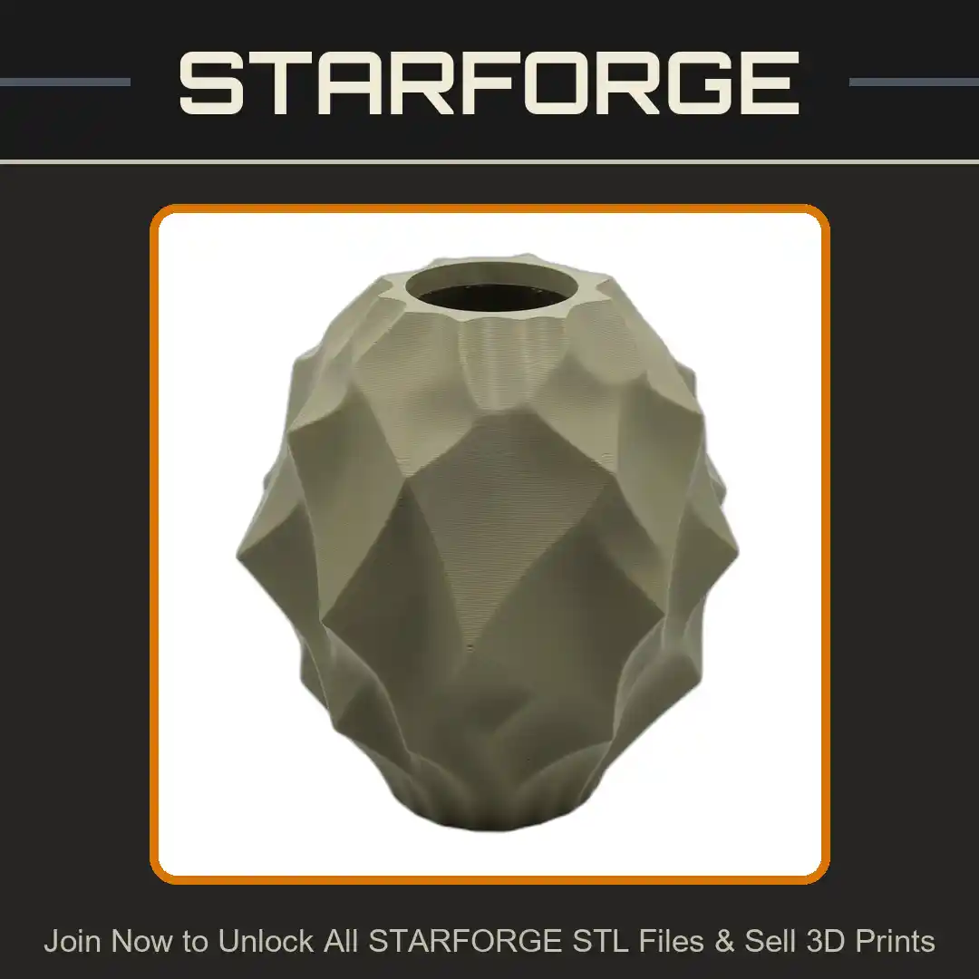 Geometric Faceted Vase Angular Design Modern Style Planter Plant Pot - 3D Printable STL File
