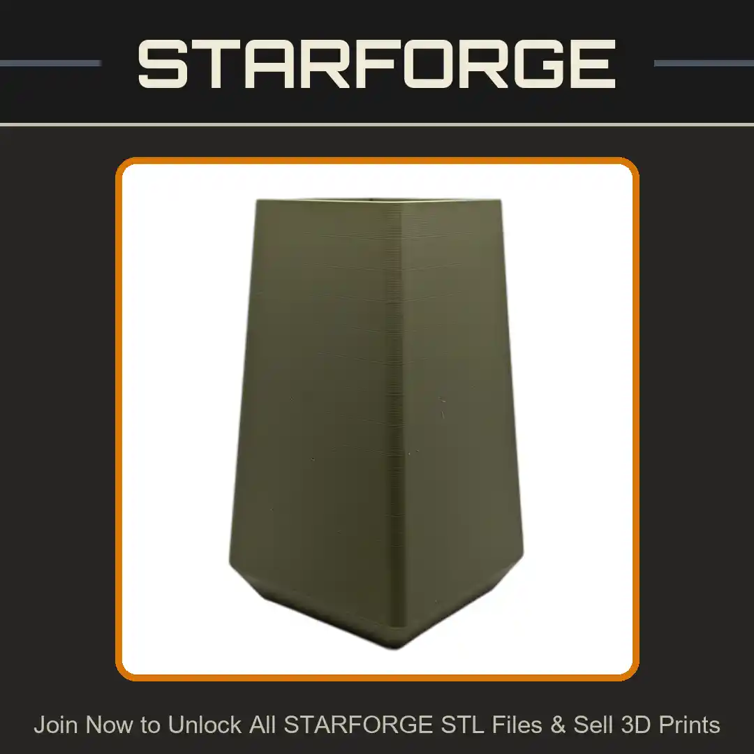 Geometric Modern Square Vase Matte Finish Planter Plant Pot - 3D Printable STL File