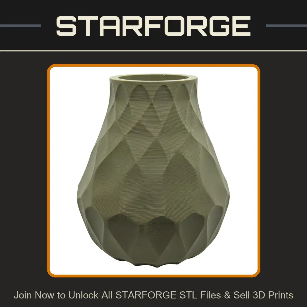 Geometric Petal Honeycomb Textured Vase Modern Parametric Planter Teardrop Pot Vessel - View 1 of 2