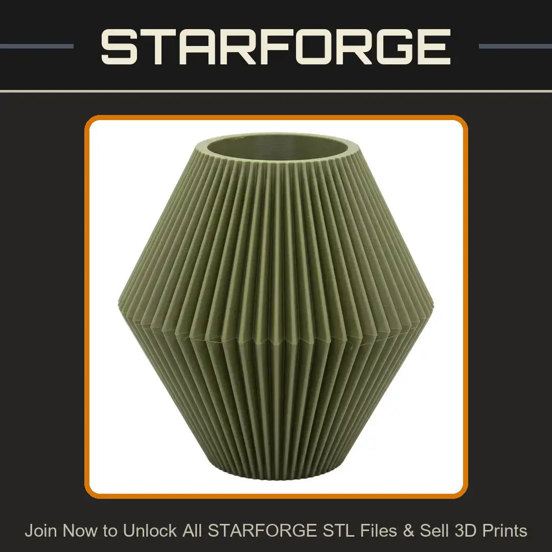 Geometric Pleated Vase Ribbed Planter Accordion Pot Faceted Origami Vessel Tapered Diamond - View 1 of 2