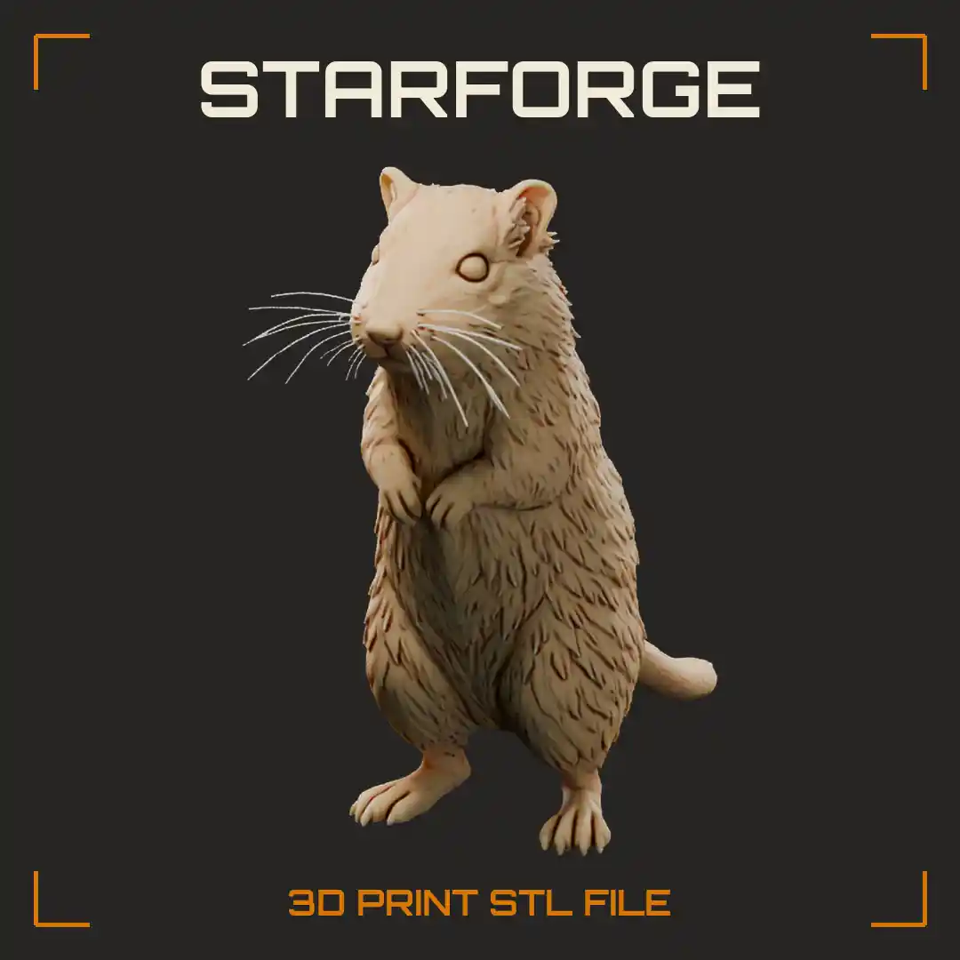 Gerbil Standing Upright On Hind Feet With Tucked Forepaws And Furred Tail