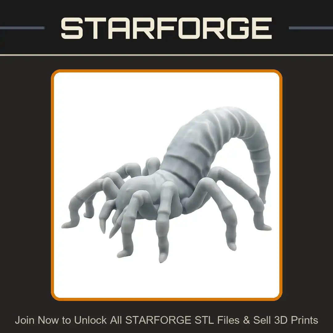 Giant Segmented Arachnid Multi Legged Insectoid Pincer Scorpion Tail Skittering Larva - View 1 of 2