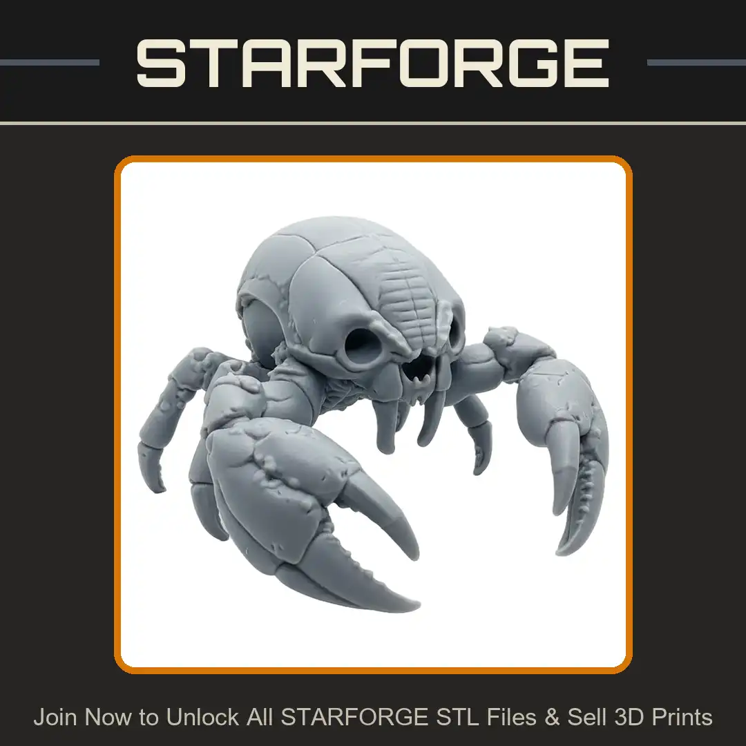 Giant Skull Crab Bone Pincers Claws Skeletal Undead Fangs Mandibles Crustacean - View 1 of 2