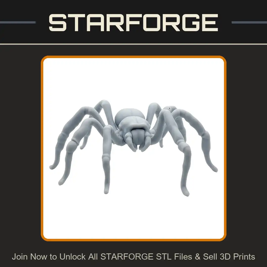 Giant Spider Arachnid Eight Legs Fangs Mandibles Crawling Segmented Bulbous Abdomen - View 1 of 2