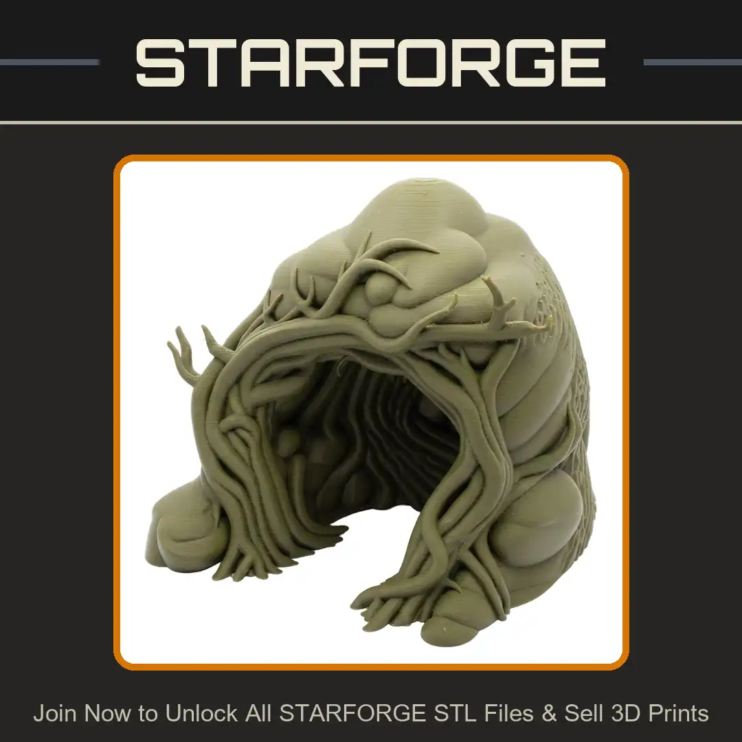 Gnarled Root Flesh Archway Organic Cave Portal Scaly Bulbous Lobe Vine Maw Entrance - View 1 of 2