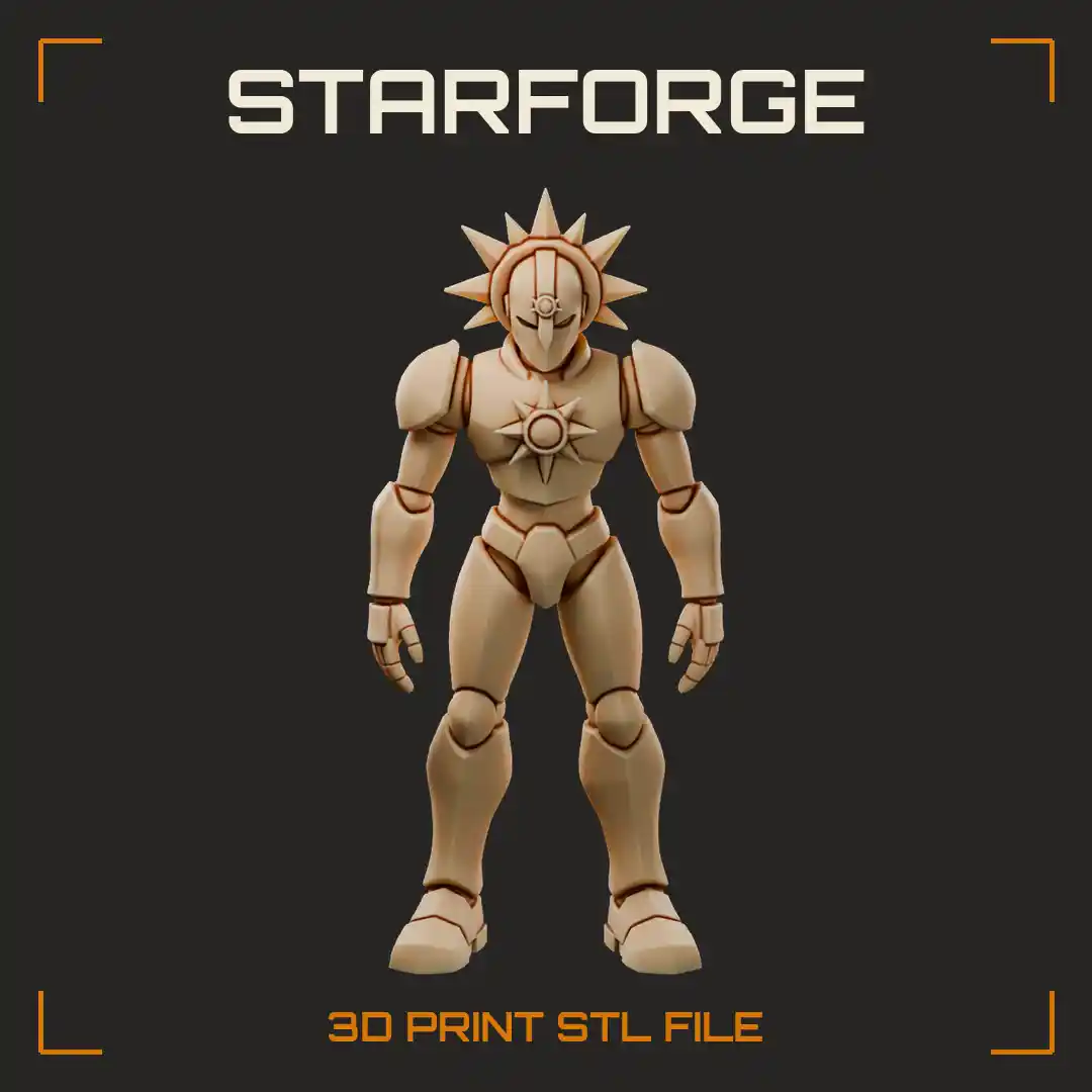 Gold Robot Super Mech With Sun Crest Wings and Chest Emblem