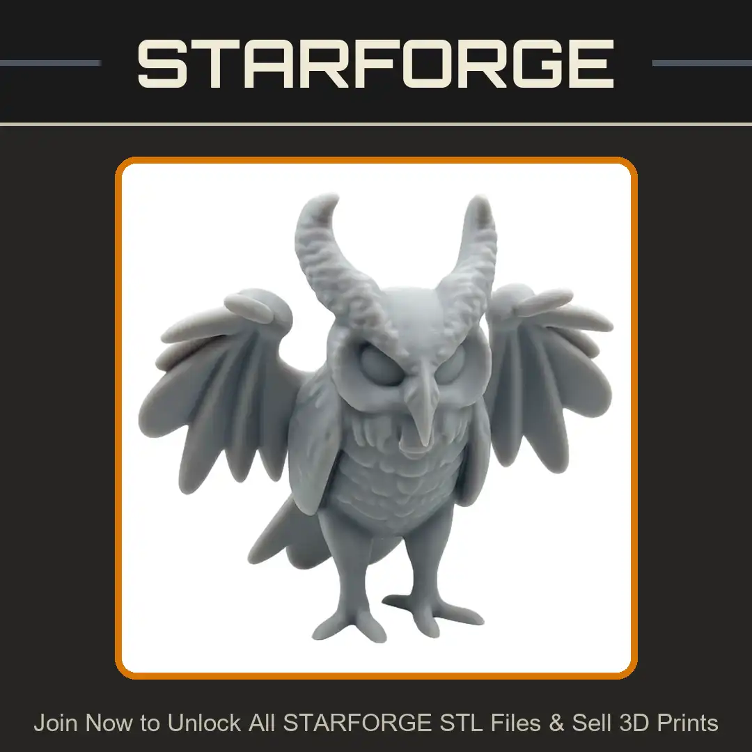 Great Horned Owl Crested Wings Scalloped Chest Feathers Standing Talons Hooked Beak - View 1 of 2