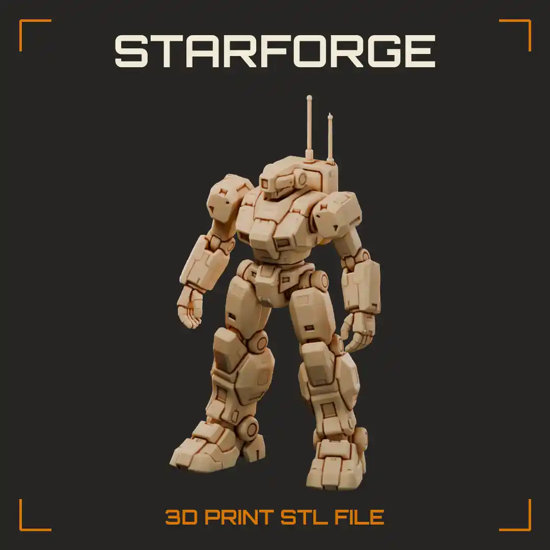Green Command Robot Mech with Antenna Array Radar Backpack and Rifle