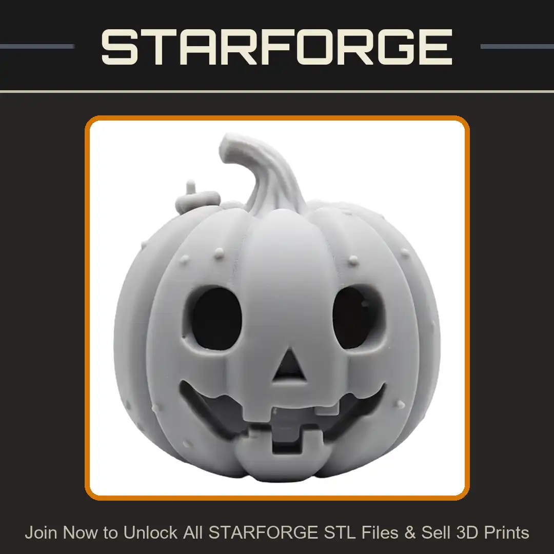 Grinning Jack O Lantern Pumpkin Smiling Face Warty Bumpy Halloween Gourd Autumn Stem - View 1 of 2