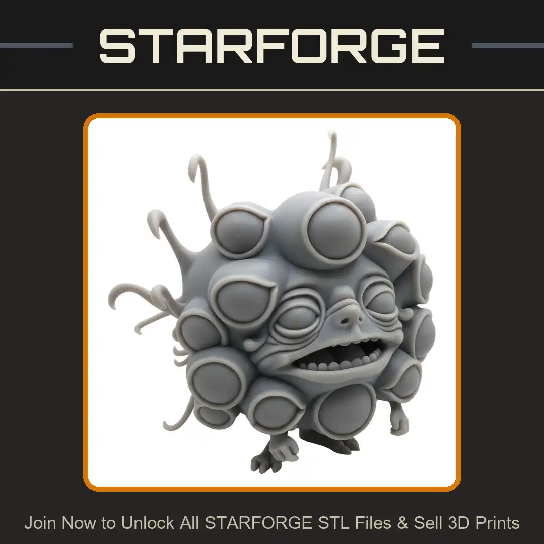 Grinning Multi Eyed Beholder Eye Tyrant Monster Tentacled Aberration Wide Mouth Peg Teeth - View 1 of 2