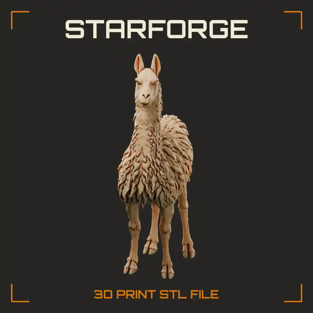 Guanaco Standing Alert with Long Neck Woolly Russet Coat Pale Belly and Slender Legs