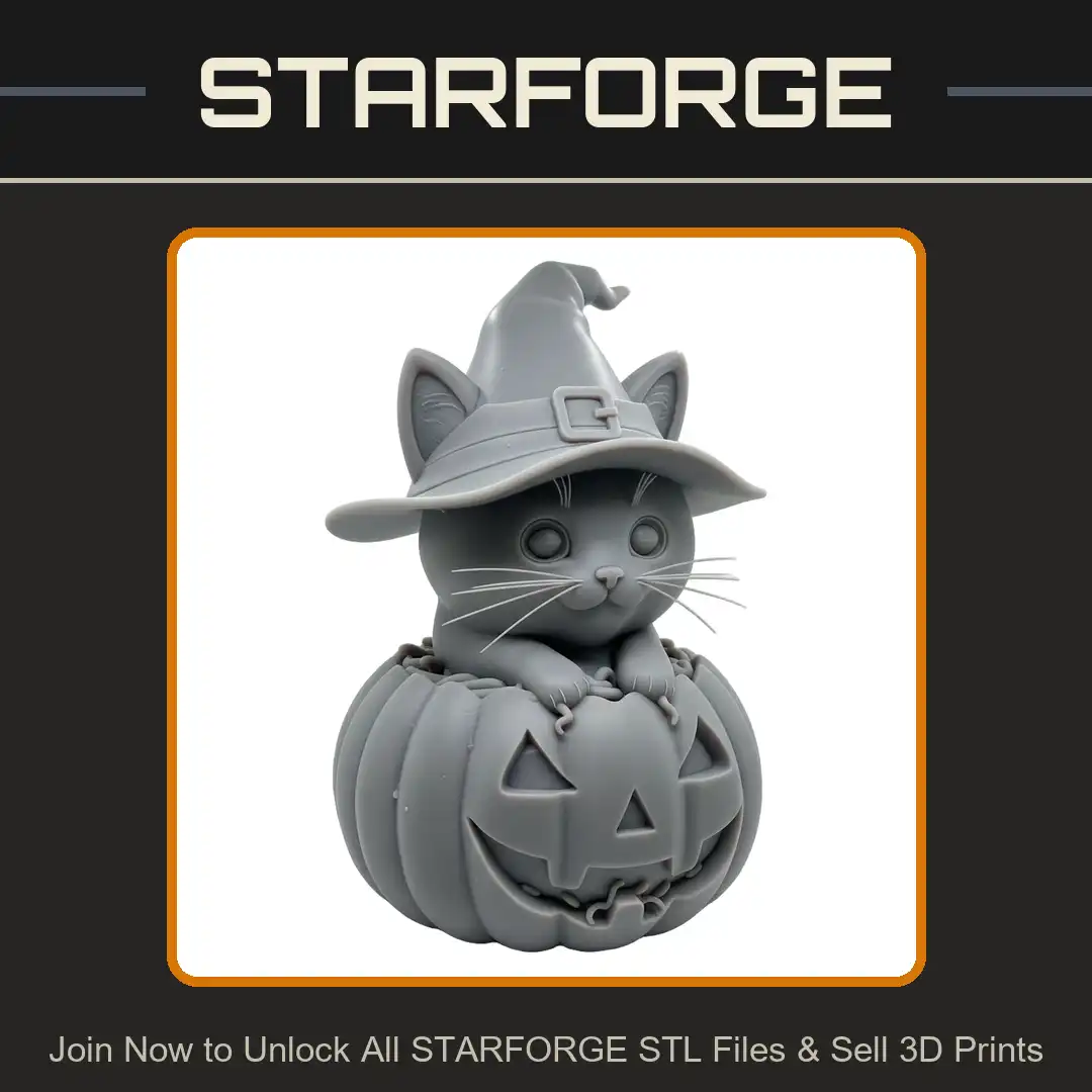 Halloween Witch Cat Kitten Pointed Hat Buckle Peeking Paws Jack O Lantern Pumpkin - View 1 of 2