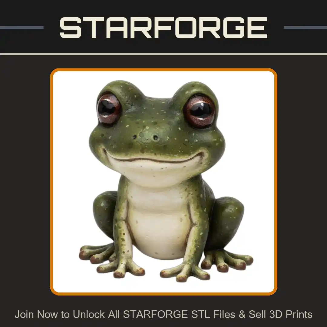 Happy Frog Miniature with Cute Rounded Feet and Hands - 3D Printable STL File