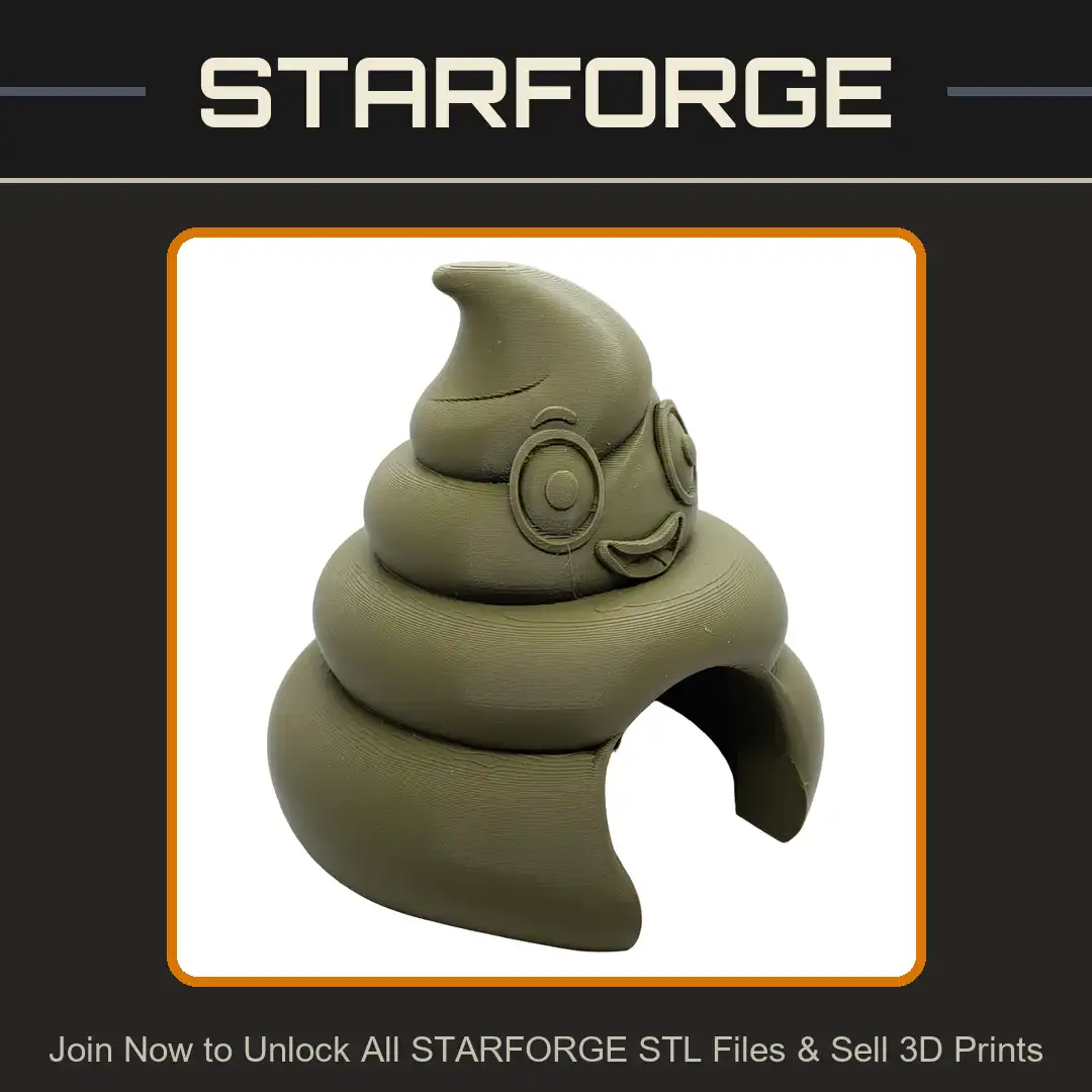 Happy Poop Emoji Swirl Turd Smiling Face Tongue Out Bulging Eyes Hollow Cap Topper - View 1 of 2