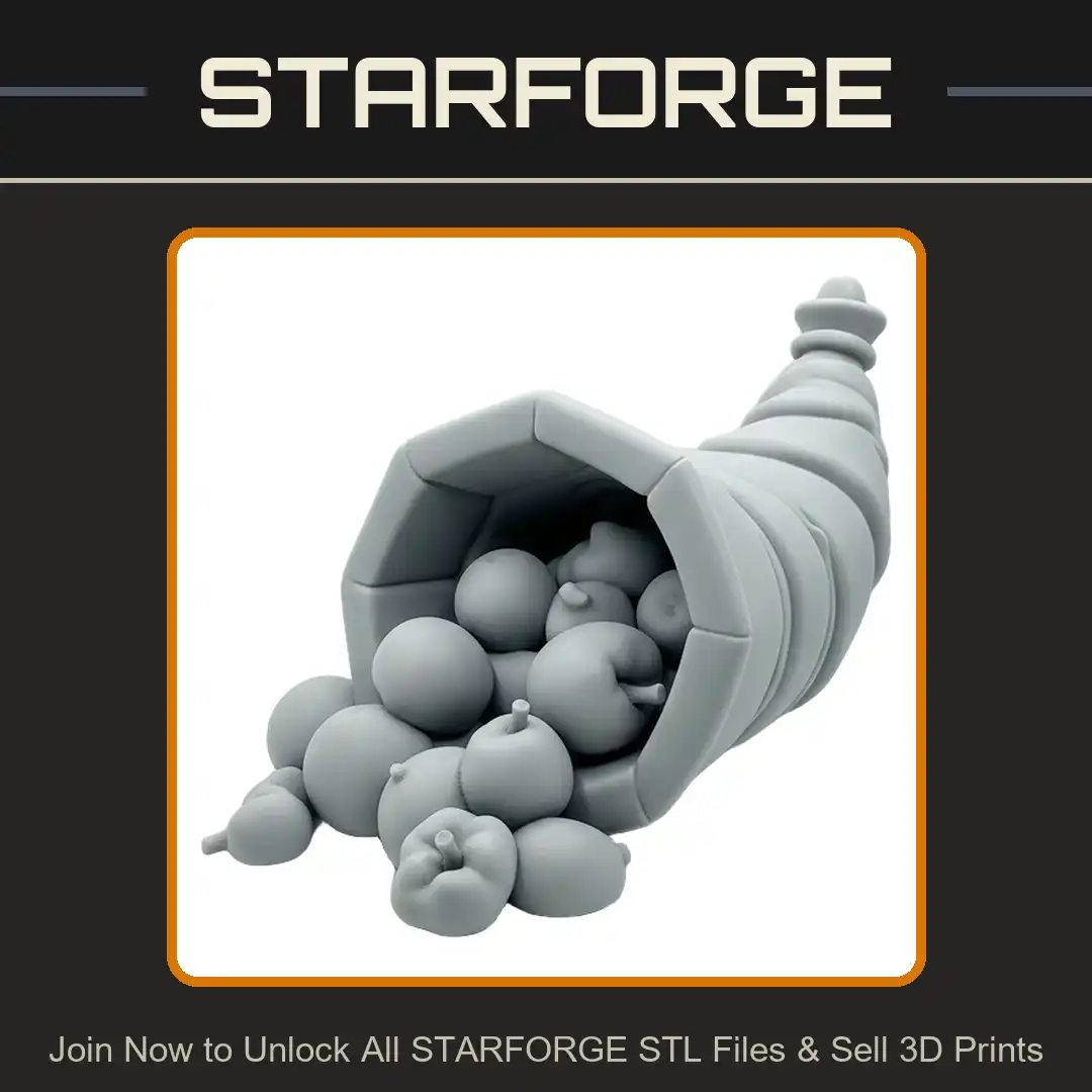 Harvest Cornucopia Horn of Plenty Fruit Vegetable Pumpkin Gourd Apple Autumn Squash - View 1 of 2