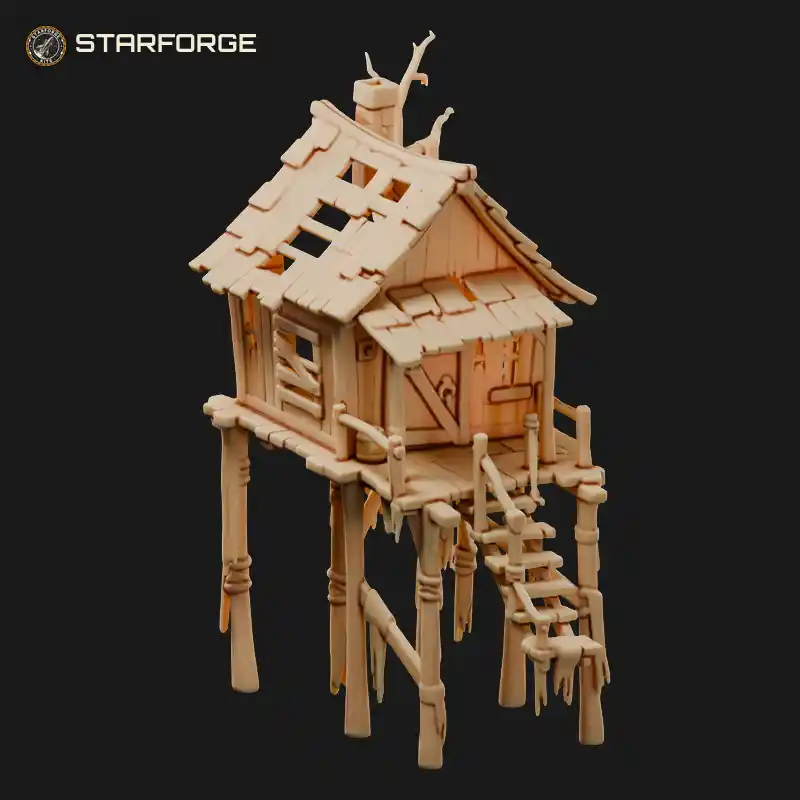 Haunted Swamp Cabin On Stilts With Tin Roof Rickety Dock And Moss Draped Porch