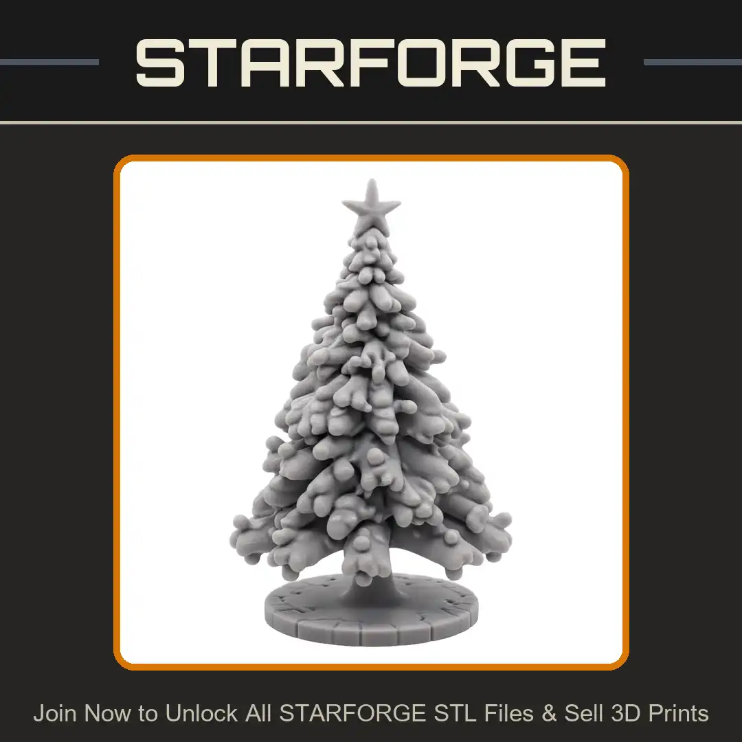 Heavy Snowy Christmas Tree Star Topper Frosted Winter Pine Fir Evergreen Round Base - View 1 of 2