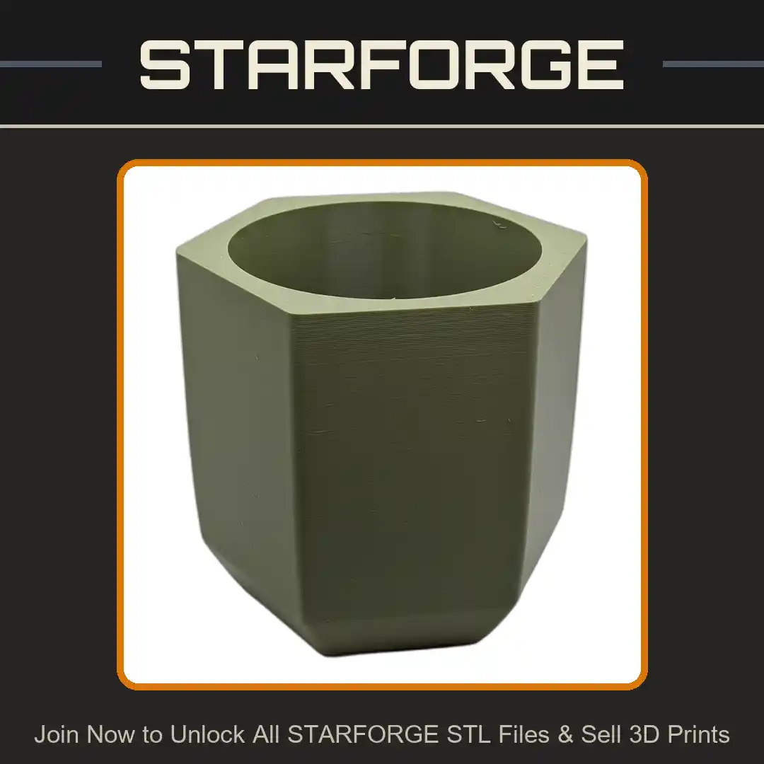 Hexagonal Geometric Matte Finish Modern Design Planter Plant Pot - 3D Printable STL File