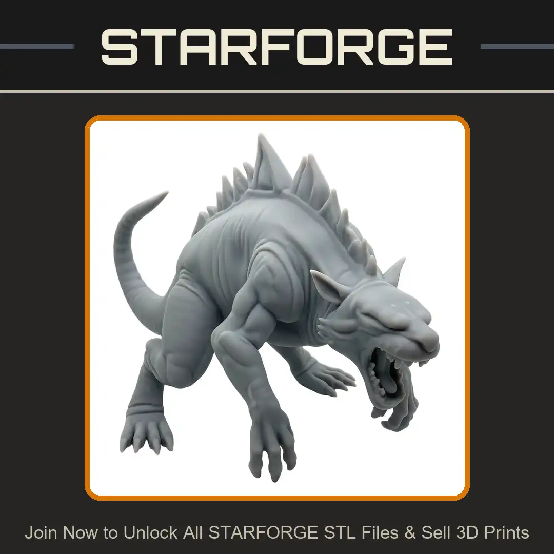 Hexapod Predator Snarling Fangs Six Legged Beast Claws Dorsal Spines Monster Hound - View 1 of 2