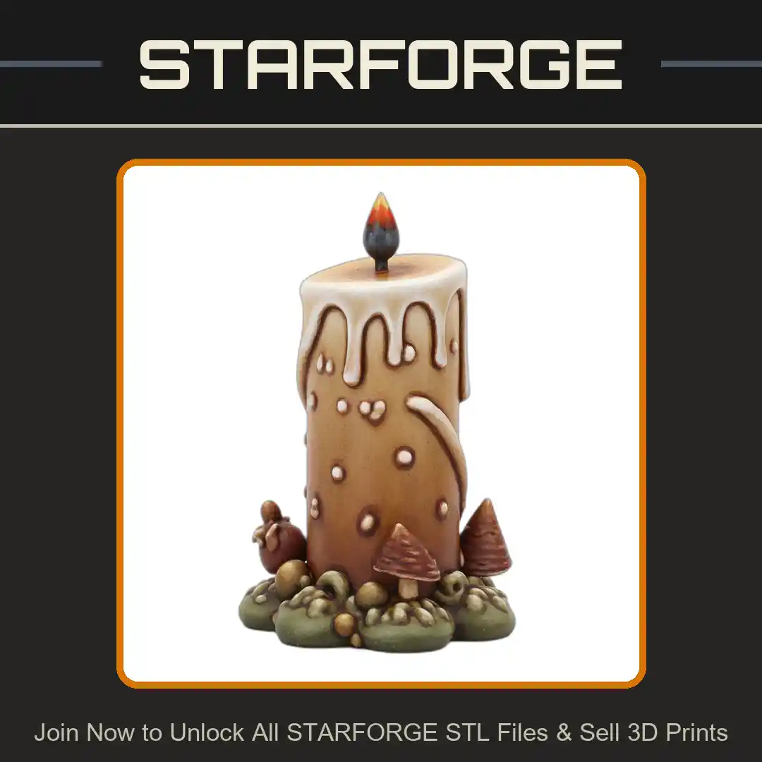 Holiday Decor Dripping Candle with Festive Base for Christmas Display - 3D Printable STL File