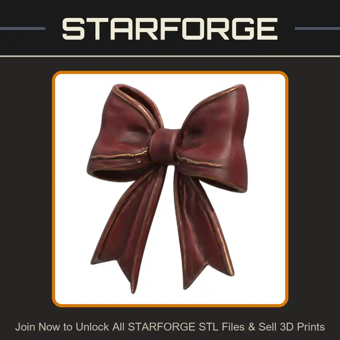 Holiday Decor Festive Bow Ornament for Christmas Display - 3D Printable STL File