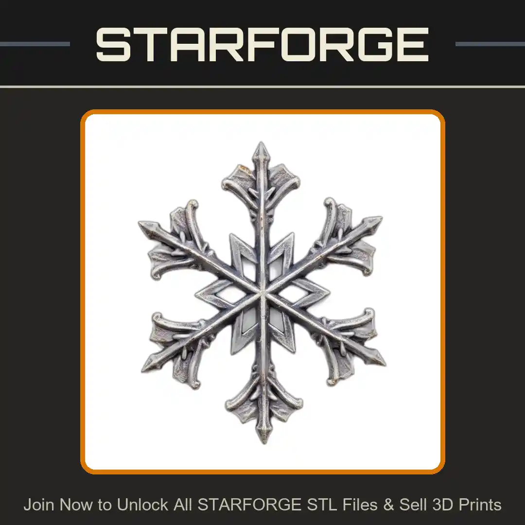 Holiday Decor Ornate Snowflake Ornament for Christmas Display - 3D Printable STL File